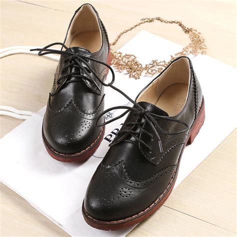 Black Womens Lace Up Vintage Old School Baroque Oxfords Shoes
