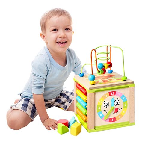 2018 Multifunction Educational Wooden Activity Cube Toy Buy Wooden