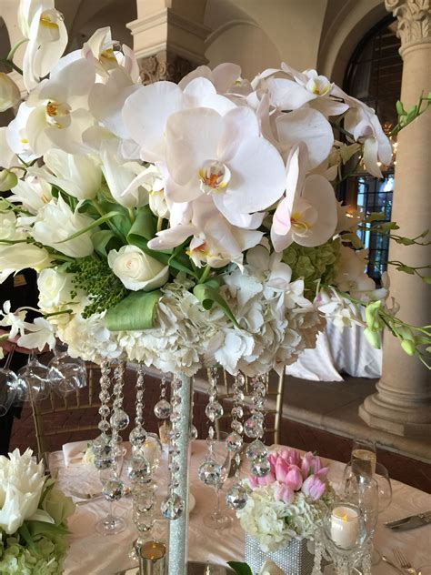 Elegant Orchid Wedding Centerpiece By Tea Rose Garden Wedding