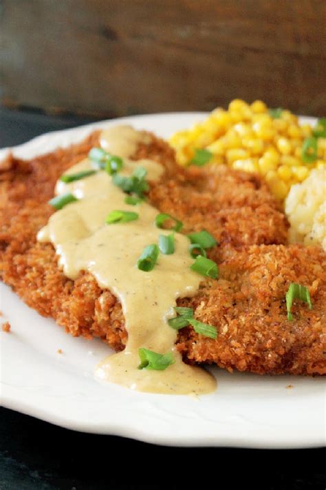 This recipe features breaded cube steaks, fried and topped with an easy homemade country gravy. Chicken Fried Steak with Creole Corn & Creamy Mashed ...