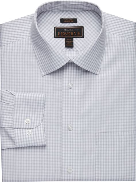 Reserve Collection Tailored Fit Spread Collar Gingham ...
