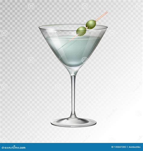 Realistic Cocktail Martini Glass Vector Illustration Stock Vector Illustration Of Alcohol