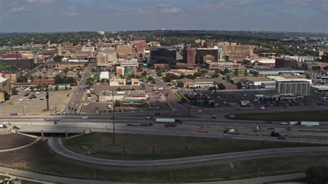 57k Stock Footage Aerial Video A Wide View Of The Downtown Area Of The