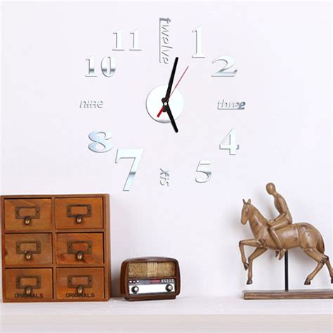 Shop Generic Stick On Wall Clock Diy Large Modern Design Decal 3d