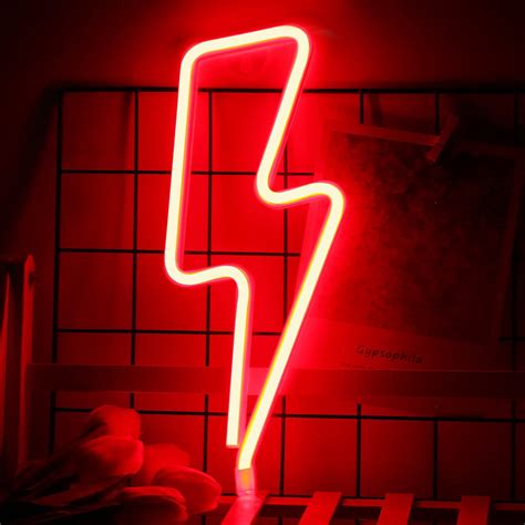 Eyejoy Lightning Bolt Neon Signs Neon Lights Led Wall Sign Light Usb