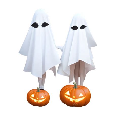 Halloween Ghosts With Pumpkin Ai Halloween Ghosts Ai Generated Png