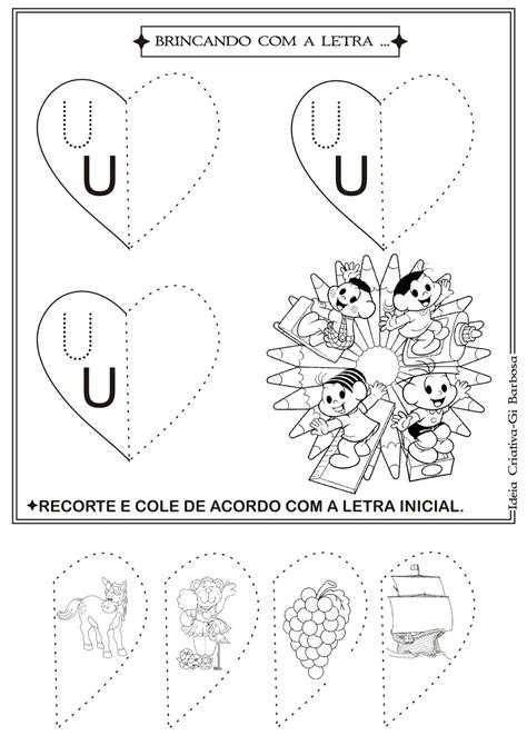 Atividade Vogal U Corte E Recorte Educativo Ideia Criativa Gi