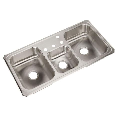 Discover triple bowl kitchen sinks from across the web. Elkay Celebrity Drop-In Stainless Steel 43 in. 4-Hole ...