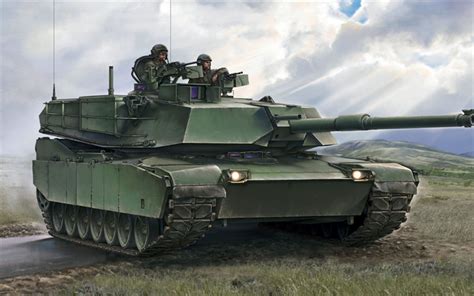 Download Wallpapers M1a2 Abrams Main Battle Tank Art Green