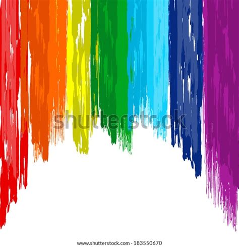 Rainbow Brush Strokes Color Background Stock Vector Royalty Free