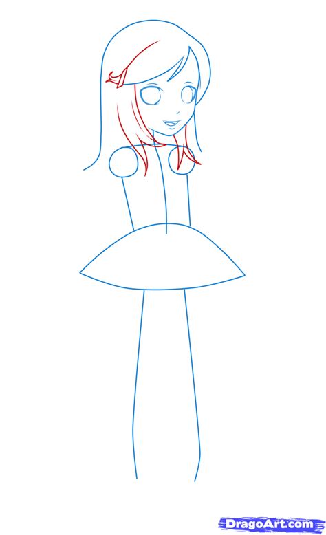 How To Draw A Girl In A Dress Step By Step Anime People