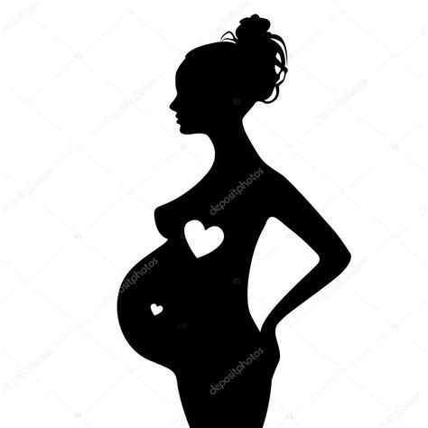 Silueta De Mujer Embarazada — Vector De Stock 104841992