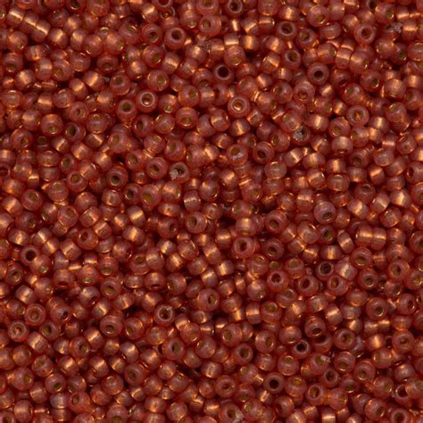 Miyuki Round Seed Bead 110 Duracoat Silver Lined Dyed Persimmon 15g