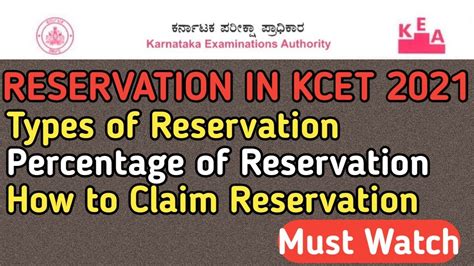 Reservation In Kcet 2021 Types Of Reservation In Kcet How To Claim