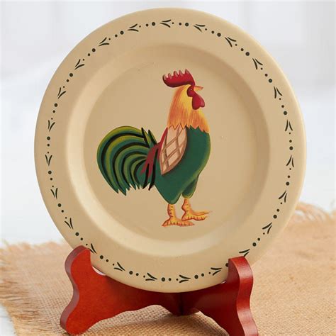 Primitive Rooster Decorative Plate - Decorative Plates and ...