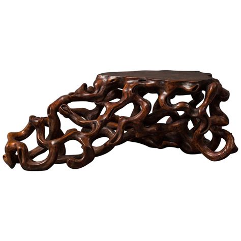 Japanese Hand Carved Natural Wood Root Stand At 1stdibs