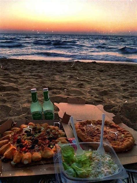 Pizza Playa Y Puesta De Sol💕💕 Beach Aesthetic Summer Aesthetic