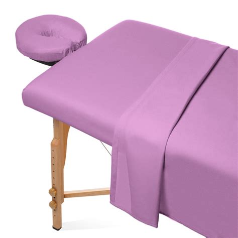 3 piece flannel massage table sheet set soft cotton facial bed cover includes flat and