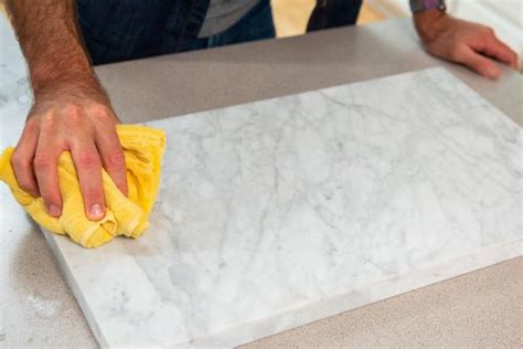 Use a spray bottle to avoid access solution sitting on your marble. 3 Tips to Clean and Care for Marble Countertops - Home Raffler