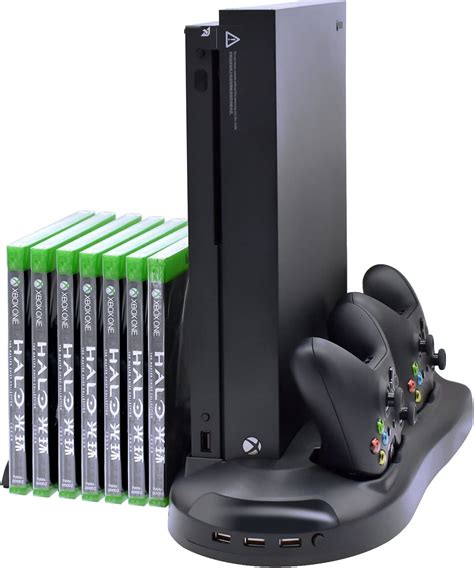 Xbox One X Vertical Stand Cooling Fan With Game Discs Storage