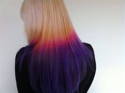 coloured hair purple dip dye ombré fade with pink diy hair dip dye hair red hair glaze