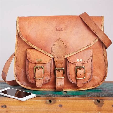 Personalised Leather Satchel Style Saddle Bag By Paper High
