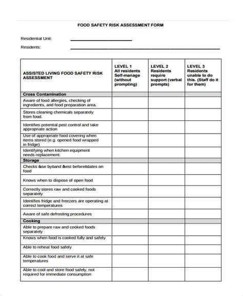 23 Risk Assessment Form Examples