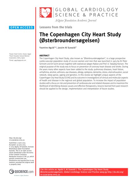 Pdf The Copenhagen City Heart Study Sterbrounders Gelsen