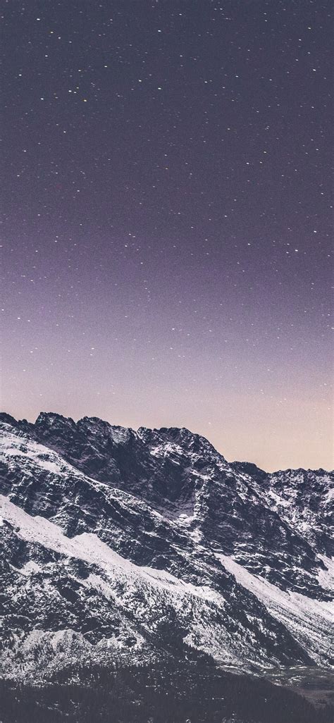 1125x2436 Snow Covered Mountains Stars 5k Iphone Xsiphone 10iphone X