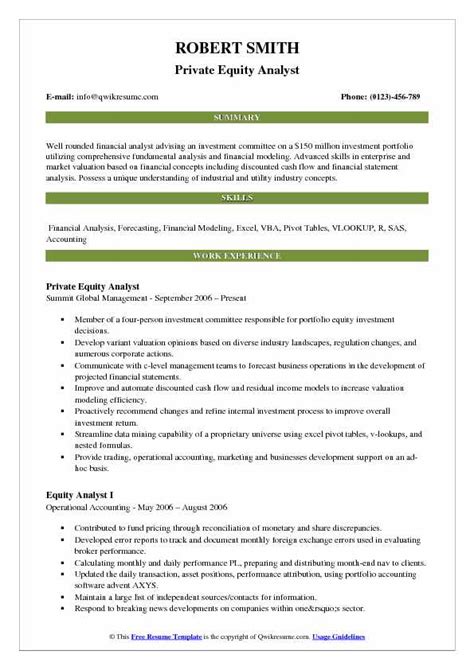 Job description of financial analyst analyze financial data by collecting, monitoring and creating financial models for decision support improve financial status by analyzing results; Equity Analyst Resume Samples | QwikResume