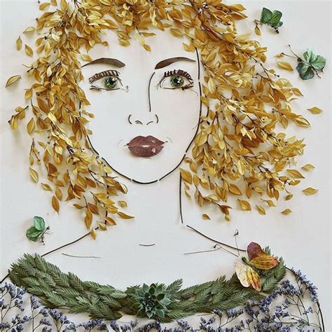Mother And Daughter Create Amazing Portraits Using Pieces Of Nature Flower Art Floral Art Art