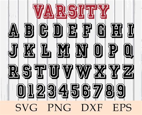 Varsity Font Svg Block Font Svg Varsity Alphabet Svg Etsy
