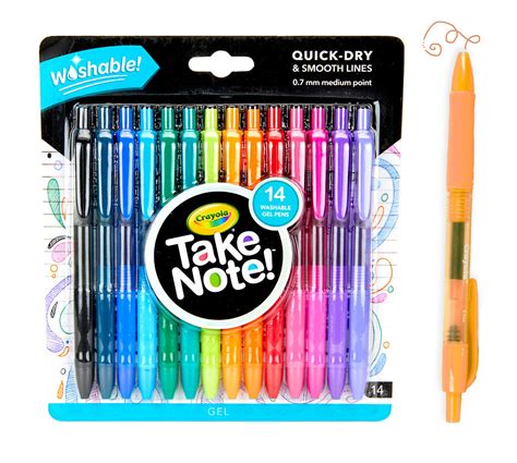 Whether you are an artist and are drawing your exceptional thoughts out on a paper, an architect and. Take Note Washable Color Gel Pens, 14 Count | Crayola.com ...