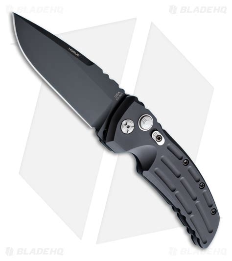 Hogue Knives Ex A01 Automatic Knife Drop Point Black Aluminum 4 Black