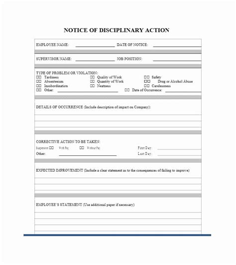 Free 3 Employee Disciplinary Action Forms In Ms Word Pdf Rezfoods