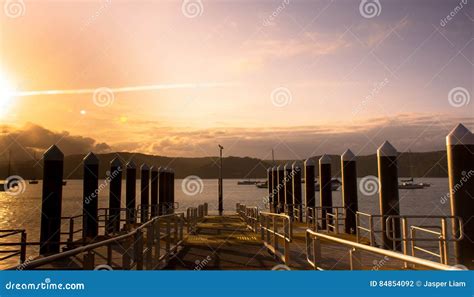 Sunset At Docks Stock Photo Image Of Sunset Sunrays 84854092