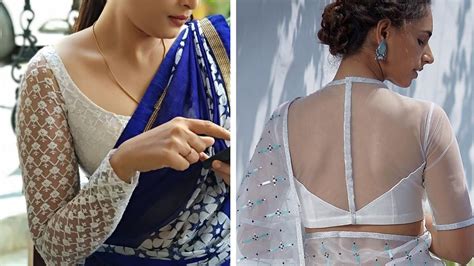 Pristine White Net Blouse Designs To Try With Designer Sarees YouTube