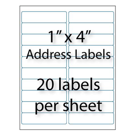 Address Labels 4 X 1 20 Up Avery® 5161 And 5961 Compatible