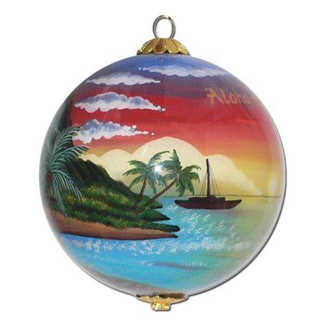 Palm Sunset Hawaiian Christmas Ornament Maui By Design