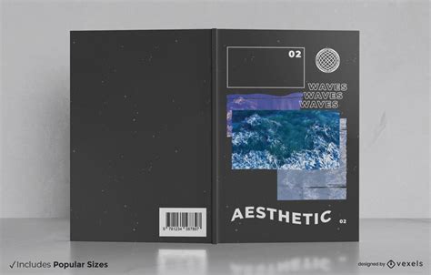 Aesthetic Vaporwave Book Cover Design Vector Download
