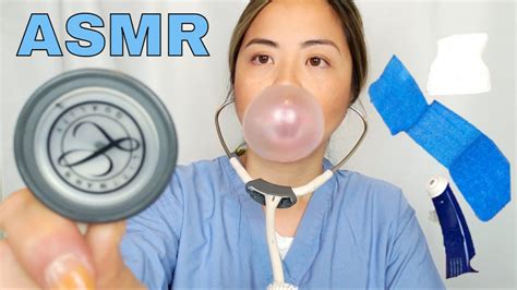 ASMR Gum Chewing Sounds Inpatient Primary Nurse Roleplay Soft