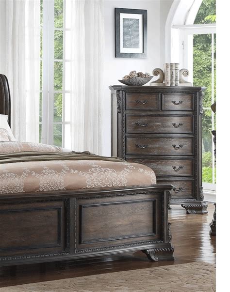 Sheffield Bedroom Collection Antique Gray Finish B1120 Casye Furniture