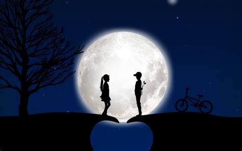 Romantic Full Moon Wallpaper