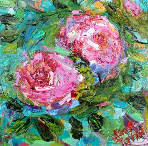 Roses Painting Rose Art Original Oil Flower Abstract Impressionism