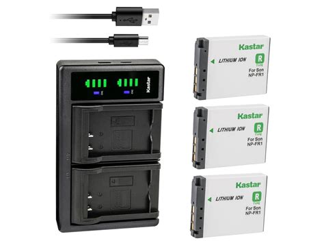 kastar 3 pack battery np fr1 and ltd2 usb charger replacement for sony