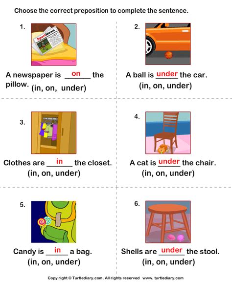 How to use besides in a sentence? Write Prepositions to Complete each Sentence Worksheet ...