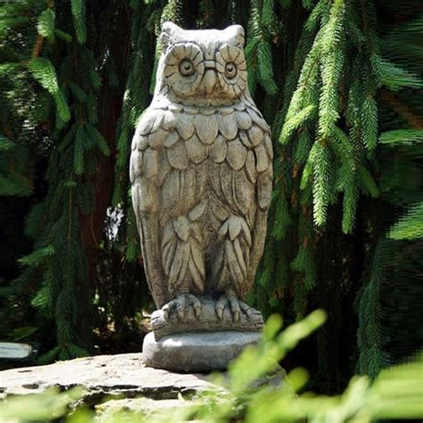 Owl Concrete Outdoor Garden Statue Owl Henri Studio