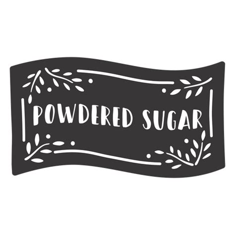 Hand Drawn Powdered Sugar Label Transparent Png And Svg Vector File