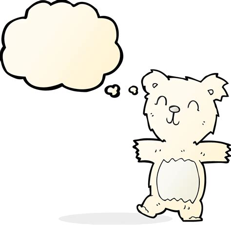 Cartoon Cute Polar Bear Cub With Thought Bubble 12330997 Vector Art At