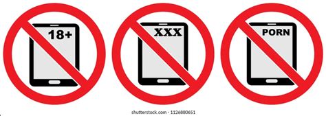Set No Tablet Sign Xxx18porn Isolated Stock Vector Royalty Free
